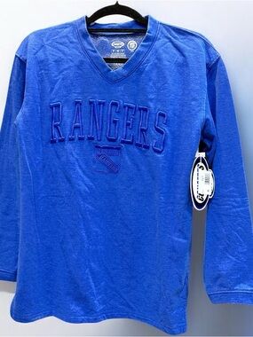 New York Rangers V-Neck Long Sleeve Shirt Sweatshirt NWT Small NHL